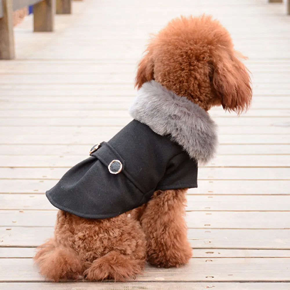 Kuschelige Hundejacke mit flauschigem Fell - Perfekt für kalte Tage und stylische Spaziergänge!