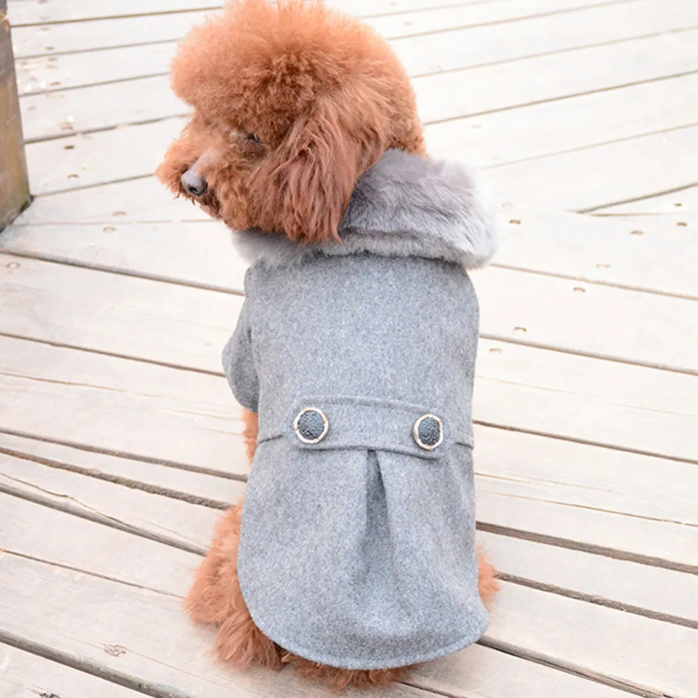 Kuschelige Hundejacke mit flauschigem Fell - Perfekt für kalte Tage und stylische Spaziergänge!