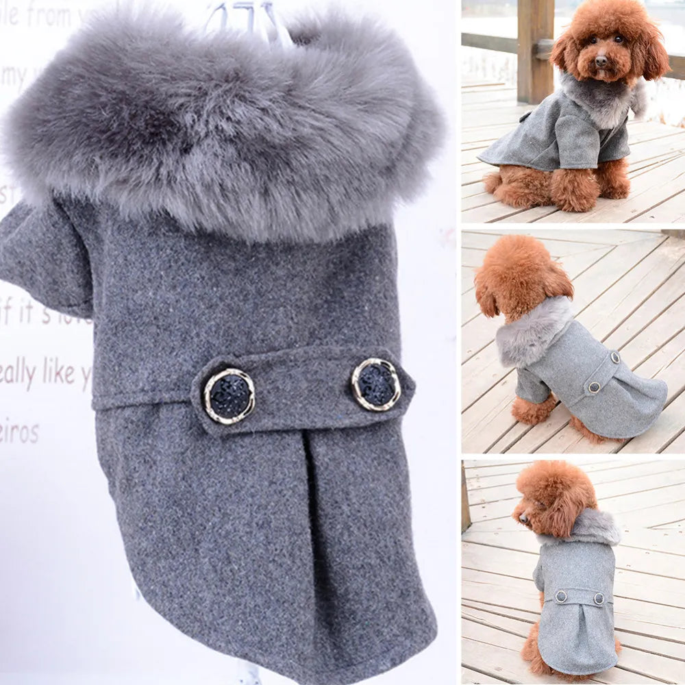 Kuschelige Hundejacke mit flauschigem Fell - Perfekt für kalte Tage und stylische Spaziergänge!